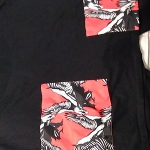 Mens Roberto Cavalli black/red sweatsuit shirt is large pants are large